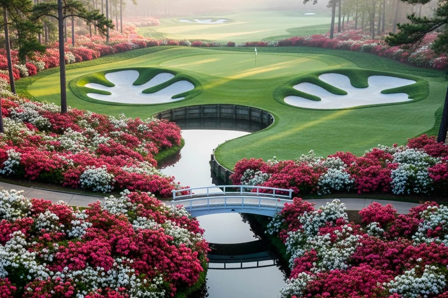 Berühmtes 12. Loch Golden Bell am Amen Corner Augusta National