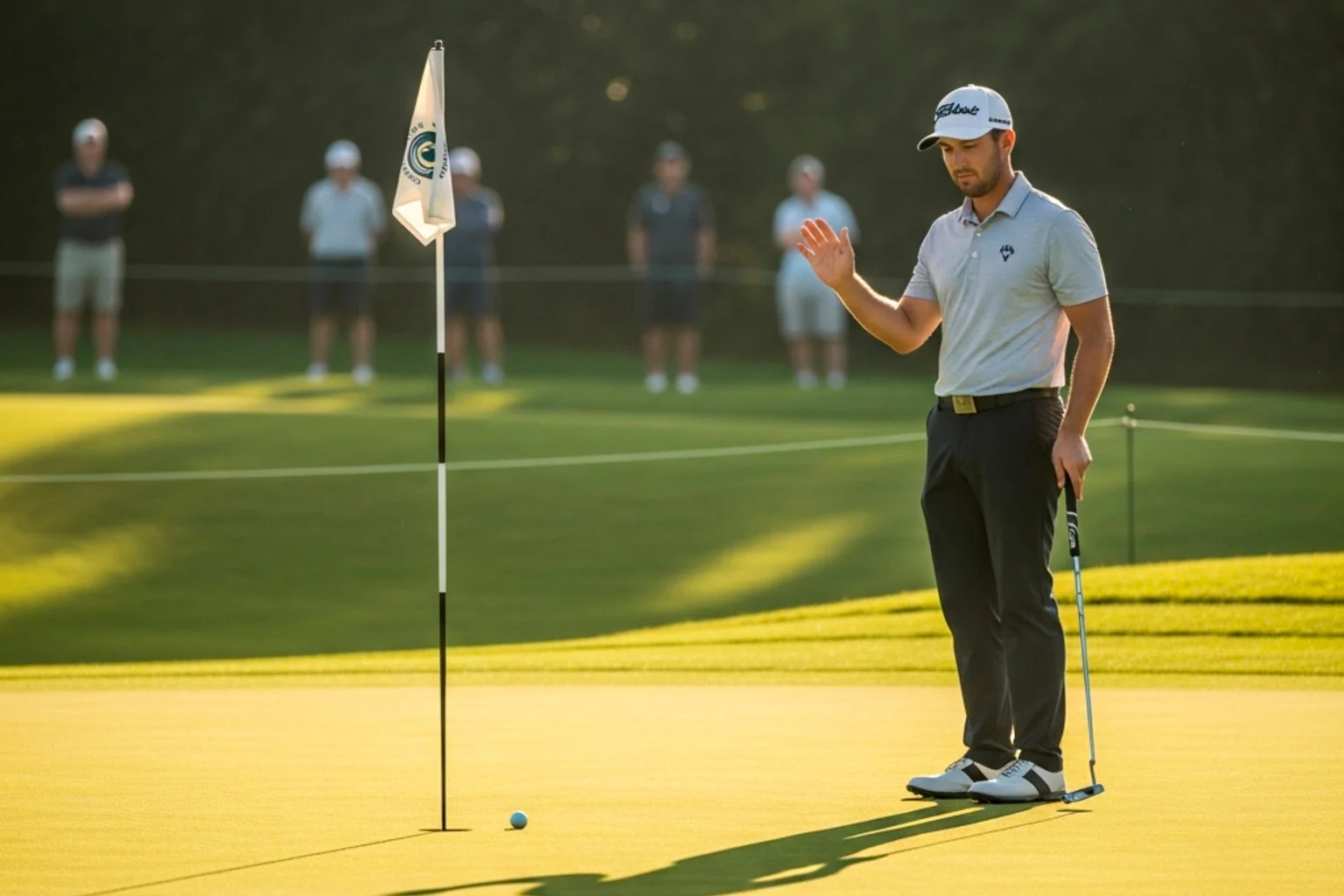 Golfspieler feiert Platzierung beim Turnier — Absicherungswette zahlt sich aus