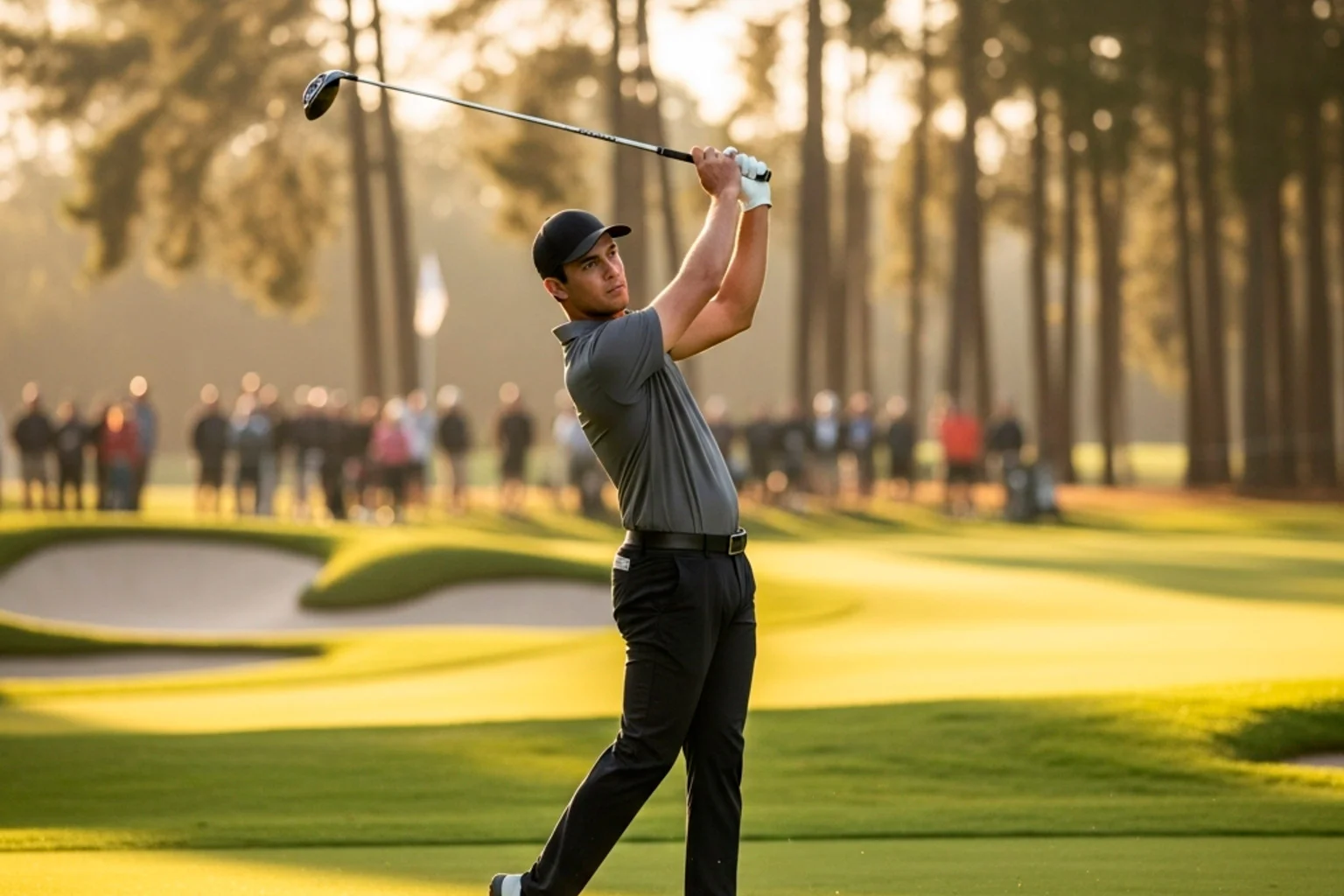 Profigolfer beim Abschlag am Augusta National Masters Turnier