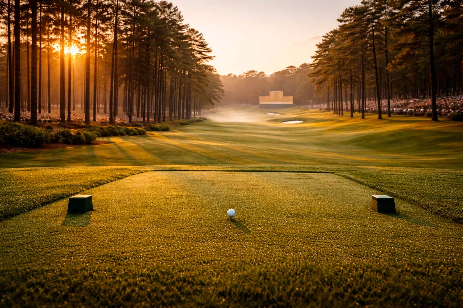 Augusta National Golfplatz am frühen Morgen vor dem Masters Turnier
