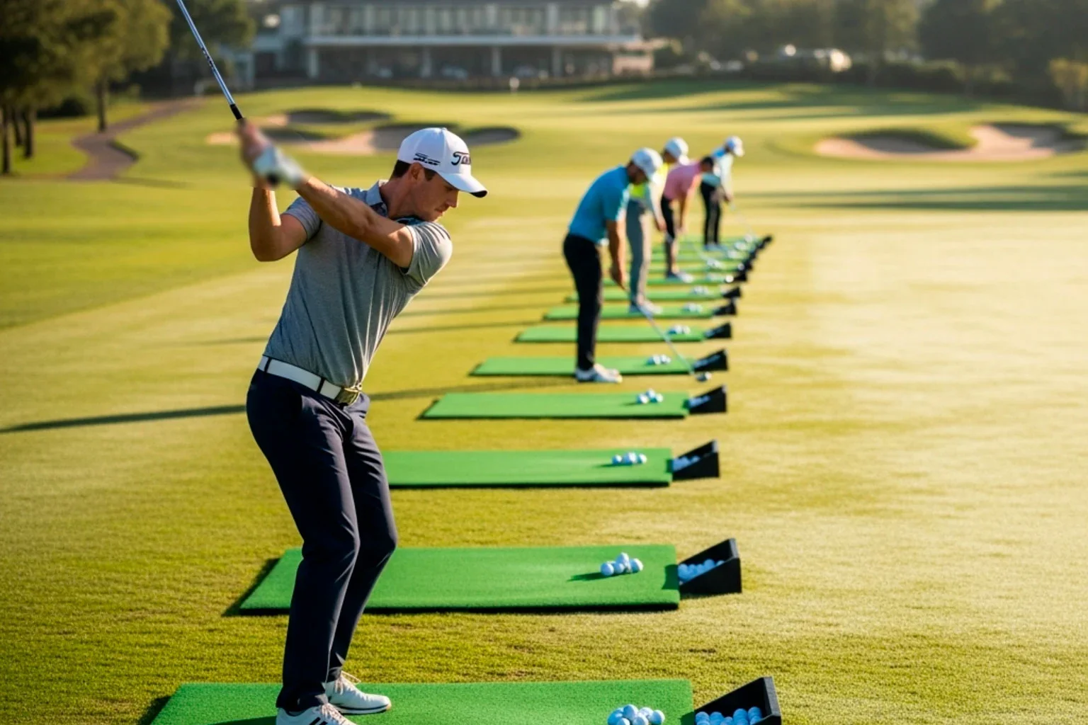 Profigolfer auf der Driving Range beim PGA Tour Signature Event