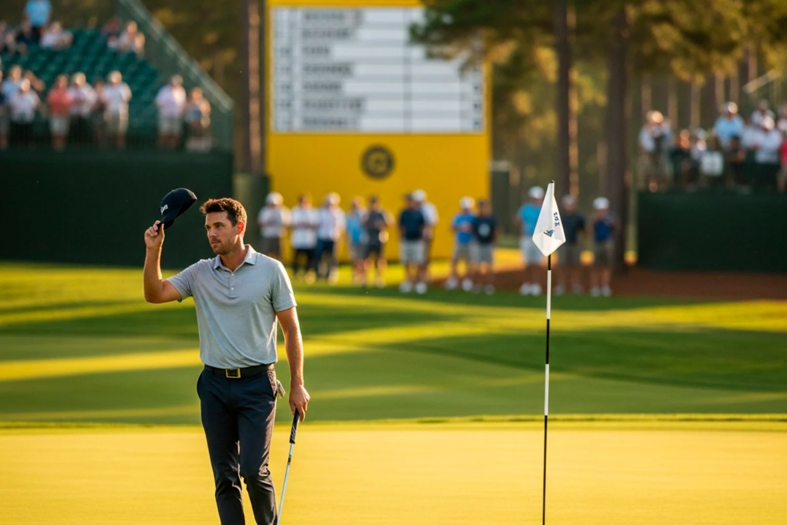 Golfer feiert Top-10-Platzierung auf dem Augusta Leaderboard